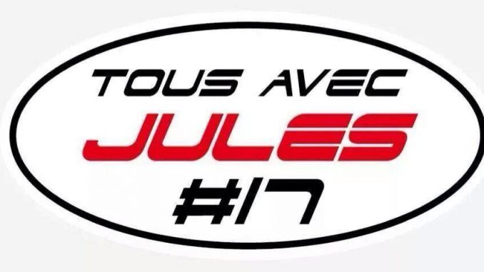 Tous avec Jules #17 : l'autocollant porté par les pilotes. Jules Bianchi.