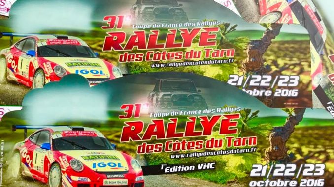 Liste des engagés au Rallye des Côtes du Tarn 2016