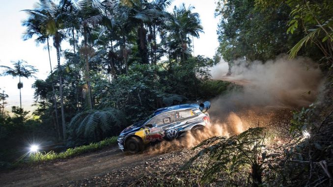 Sébastien Ogier à l'attaque. Rallye d'Australie Jour 1. Photo (c) : Helena El Mokni