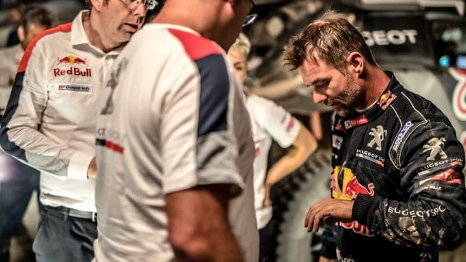 Abandon pour Sébastien Loeb sur le Silk Way Rally. (c) : PEUGEOT Sport