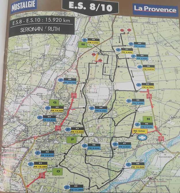 Carte ES8 et ES10 Rallye Terre de Vaucluse 2018
