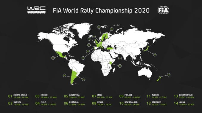 Calendrier WRC 2020