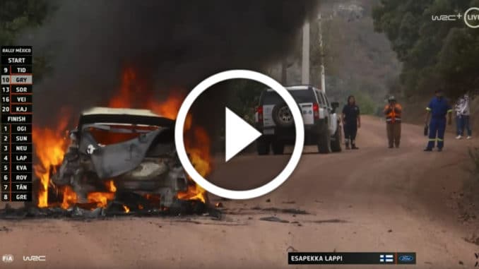 Ford Fiesta WRC Lappi en feu