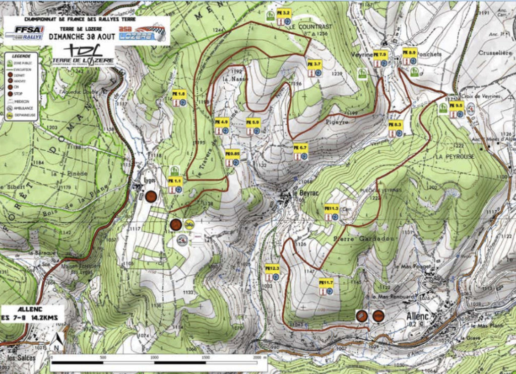 Carte ES7 Rallye Terre de Lozère 2020