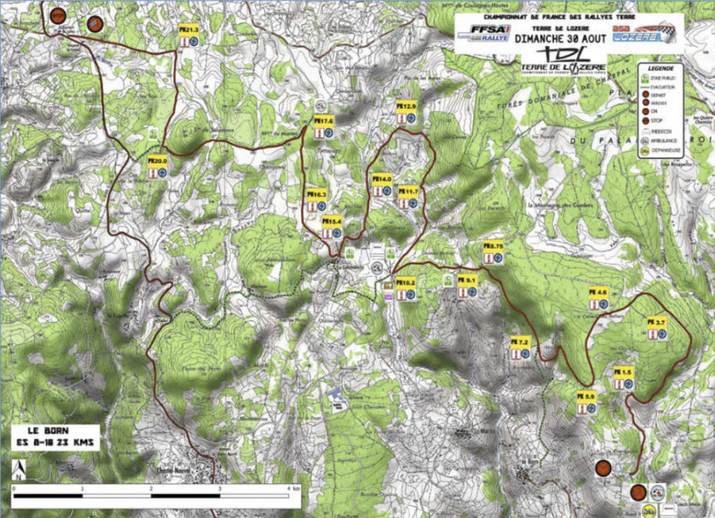 Carte ES8 Rallye Terre de Lozère 2020