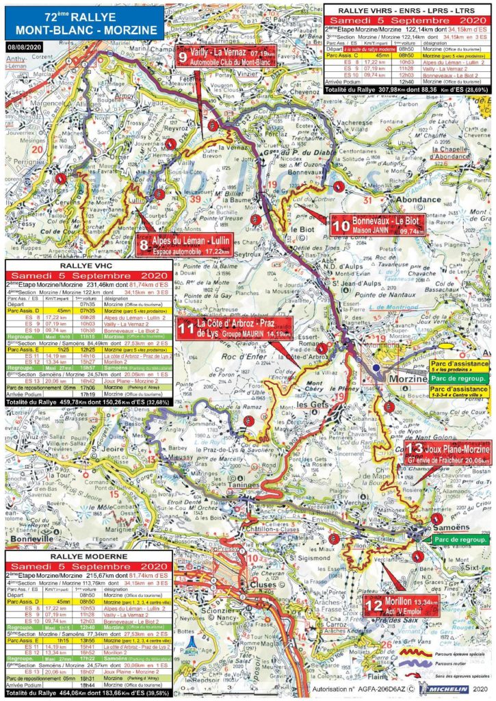 Carte Rallye Mont-Blanc 2020 Samedi
