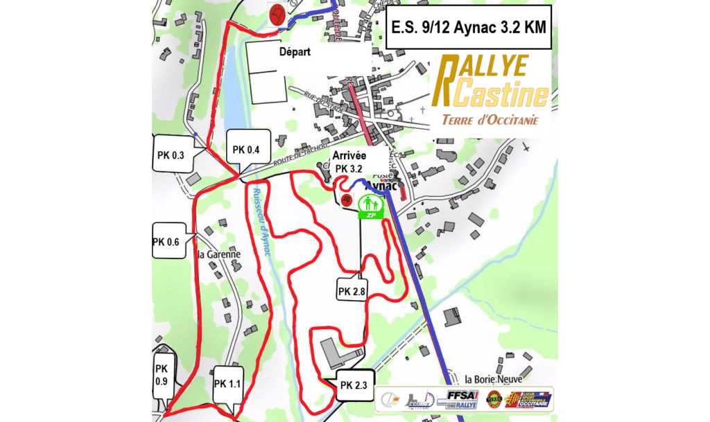 Carte du Rallye Castine Terre d'Occitanie 2020
