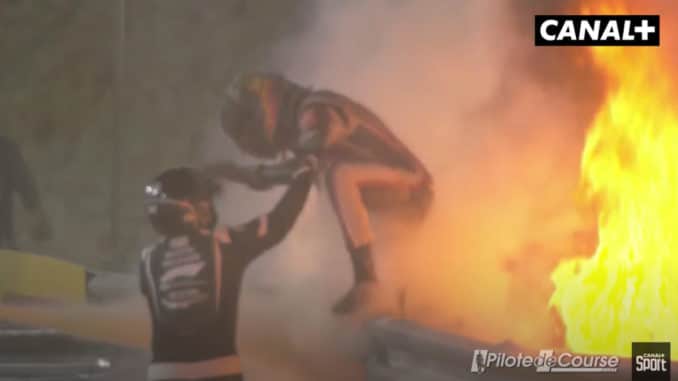 Terrible crash de Romain Grosjean lors du GP de Bahreïn